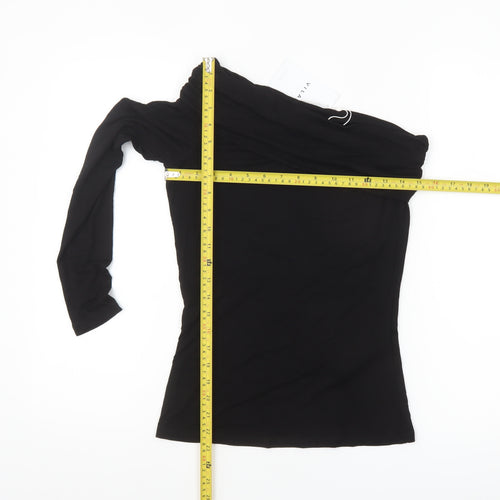 Vila Women's Black Off Shoulder Long Sleeve Top Size 8