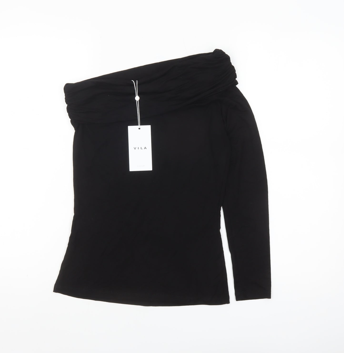 Vila Women's Black Off Shoulder Long Sleeve Top Size 8