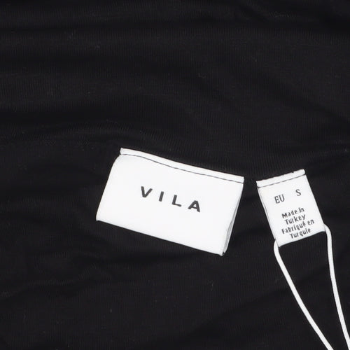 Vila Women's Black Off Shoulder Long Sleeve Top Size 8