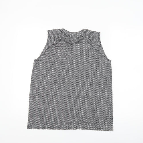 H&M Women’s Black Geometric Sleeveless V-Neck Blouse Size 8
