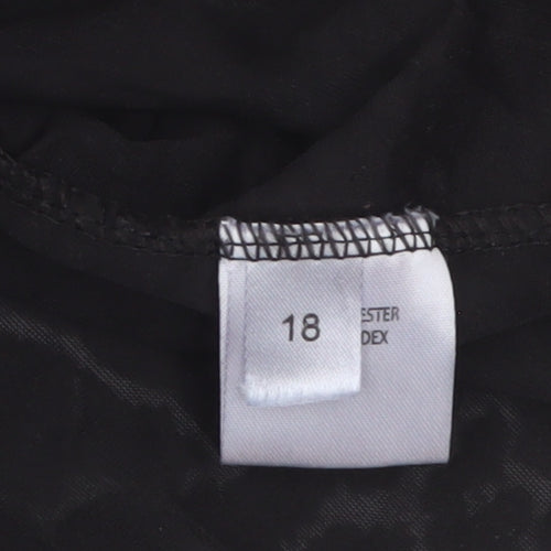 Saloos Women’s Black Velvet Animal Print Tunic Blouse Size 18