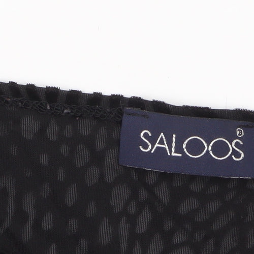 Saloos Women’s Black Velvet Animal Print Tunic Blouse Size 18