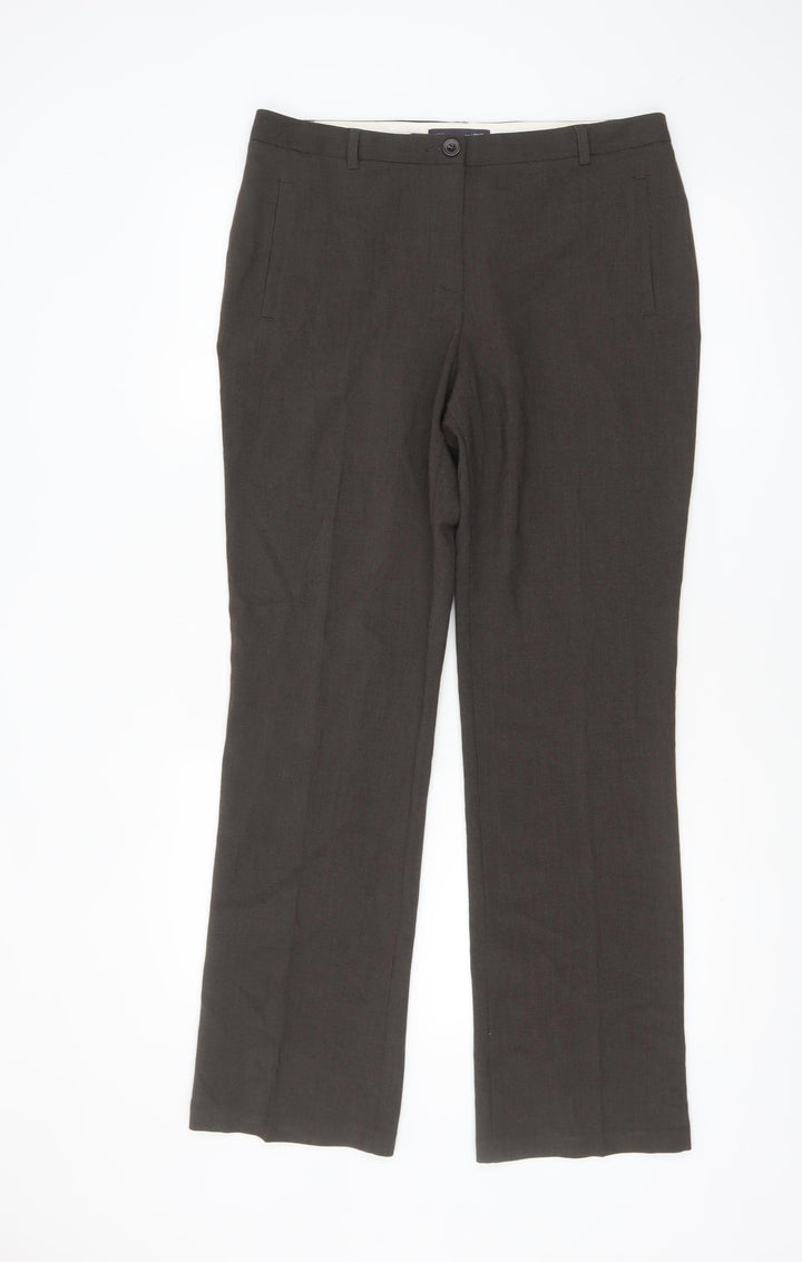 Marks and Spencer Women's Brown Straight Dress Trousers Size 12