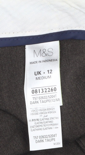 Marks and Spencer Women's Brown Straight Dress Trousers Size 12