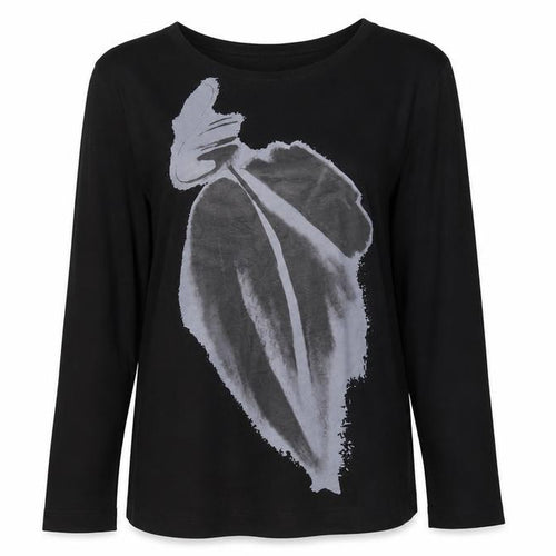 Carolyn Donnelly The Edit Womens Black Long Sleeve Cotton T-Shirt Size L