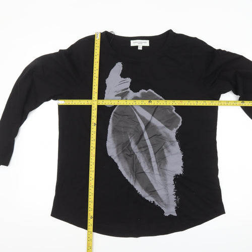 Carolyn Donnelly The Edit Womens Black Long Sleeve Cotton T-Shirt Size L