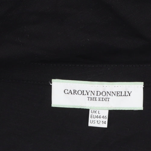Carolyn Donnelly The Edit Womens Black Long Sleeve Cotton T-Shirt Size L