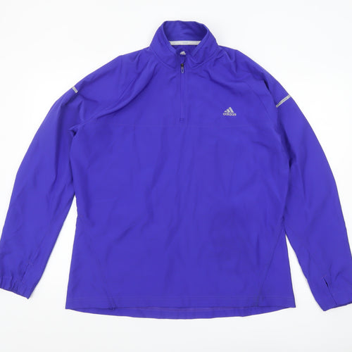 adidas Men’s Blue ClimaProof 1/2 Zip Pullover Sweatshirt L
