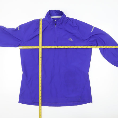 adidas Men’s Blue ClimaProof 1/2 Zip Pullover Sweatshirt L