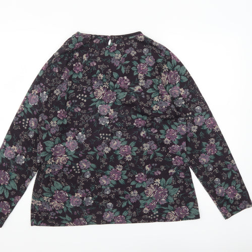 Paco Boutique Women’s Multicoloured Floral Beaded Long Sleeve Blouse Size 14