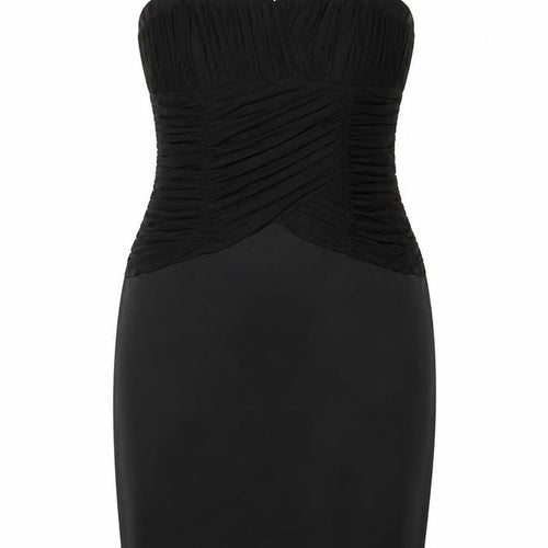 Precis Petite Women’s Black Ruched Bodycon Knee Length Sweetheart Dress Size 14