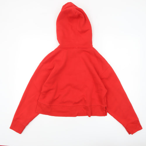 ZARA Womens Red Pullover Hoodie Size 8 Cotton Blend Casual