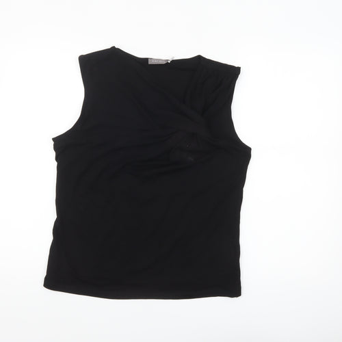 Mint Velvet Women's Black Wrap Sleeveless Blouse Size L