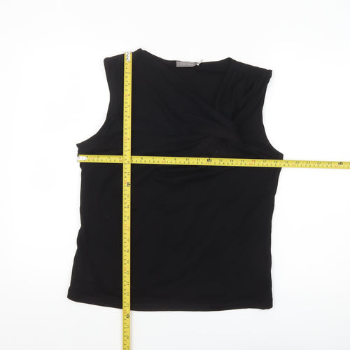 Mint Velvet Women's Black Wrap Sleeveless Blouse Size L