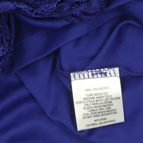 JM Collection Women's Blue Lace 3/4 Sleeve Tunic Blouse Size 22