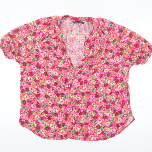 Dunnes Women's Multicoloured Floral Viscose Tunic Blouse Size 18