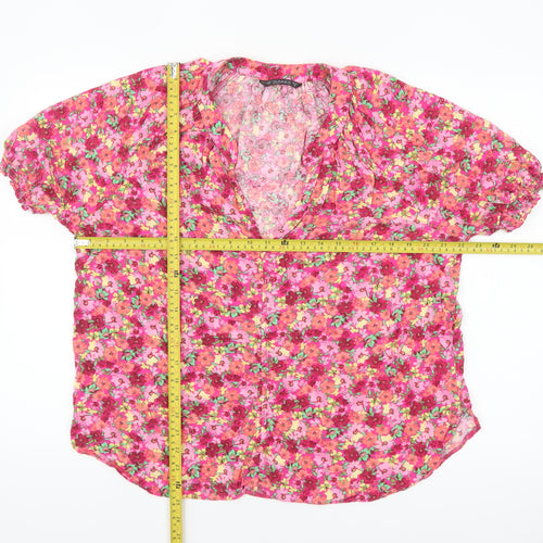 Dunnes Women's Multicoloured Floral Viscose Tunic Blouse Size 18