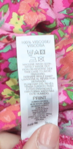 Dunnes Women's Multicoloured Floral Viscose Tunic Blouse Size 18