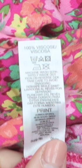 Dunnes Women's Multicoloured Floral Viscose Tunic Blouse Size 18
