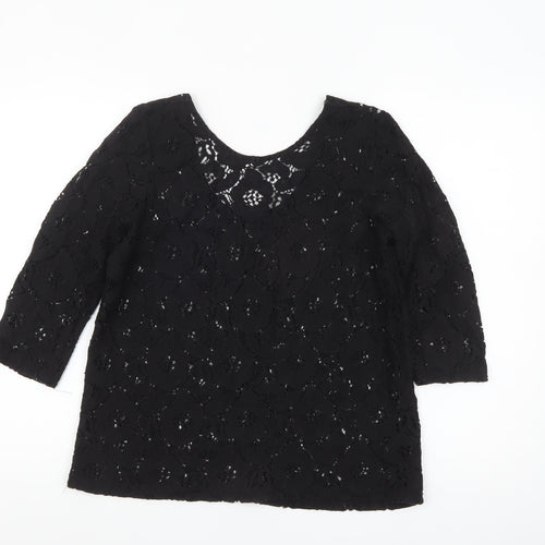 H&M Women’s Black Lace 3/4 Sleeve Blouse Size S