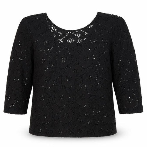 H&M Women’s Black Lace 3/4 Sleeve Blouse Size S