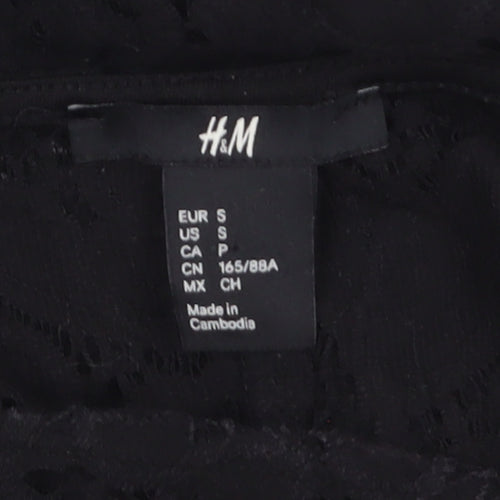 H&M Women’s Black Lace 3/4 Sleeve Blouse Size S
