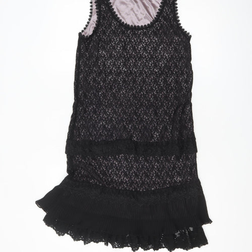 Vila Women’s Black Lace Shift Party Dress Size S Sleeveless
