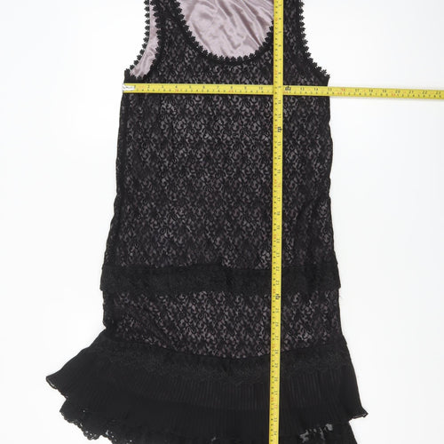 Vila Women’s Black Lace Shift Party Dress Size S Sleeveless