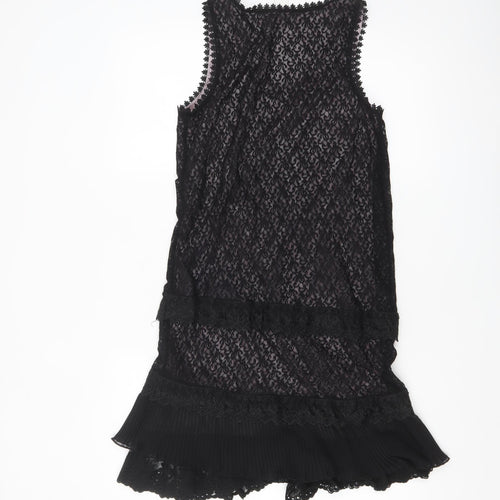 Vila Women’s Black Lace Shift Party Dress Size S Sleeveless