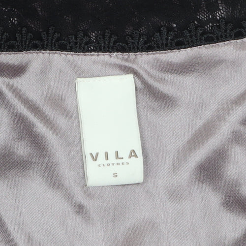 Vila Women’s Black Lace Shift Party Dress Size S Sleeveless
