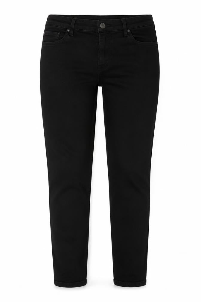 Front view of Diesel women’s black skinny jeans, size UK 14, regular stretch denim