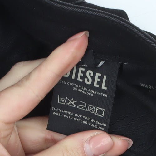Diesel Womens Black Skinny Jeans Size 14 Regular Stretch Denim