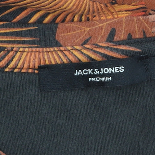 Jack & Jones Men’s Multicoloured Floral Tropical Cotton T-Shirt M