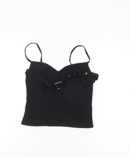 Boohoo Women’s Black Size 10 Camisole Top with Buckle Detail