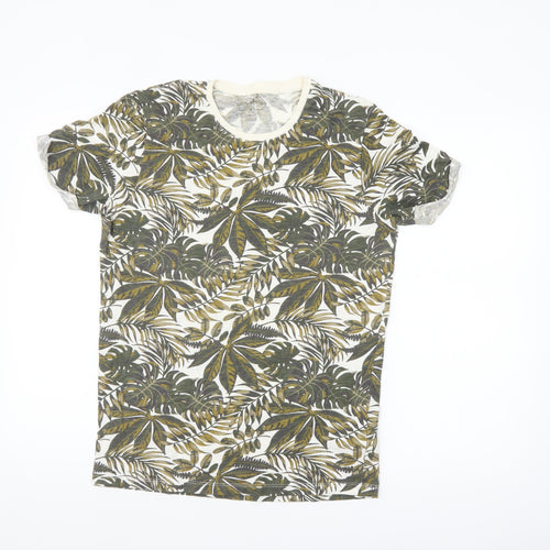 SMOG Men's Multicoloured Tropical Print Slim Fit T-Shirt Size M
