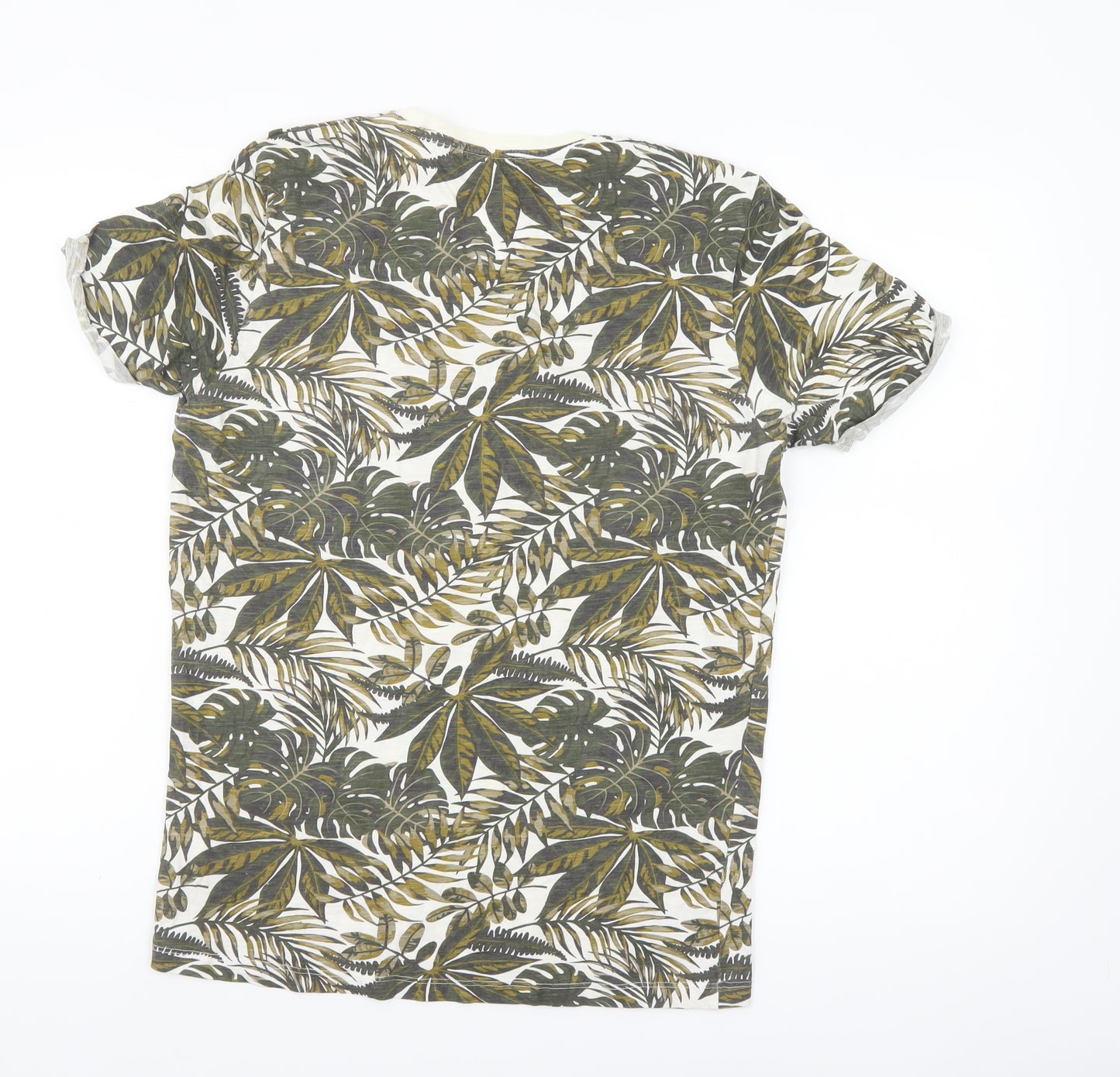SMOG Men's Multicoloured Tropical Print Slim Fit T-Shirt Size M