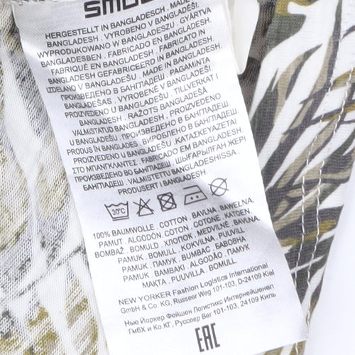 SMOG Men's Multicoloured Tropical Print Slim Fit T-Shirt Size M
