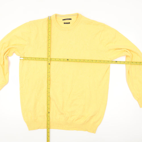 Dunnes Men's Yellow Cotton Crew Neck Pullover Jumper XL