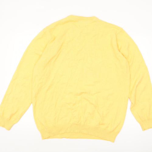 Dunnes Men's Yellow Cotton Crew Neck Pullover Jumper XL