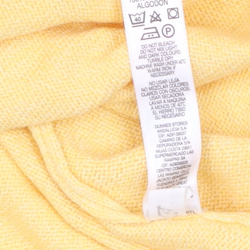 Dunnes Men's Yellow Cotton Crew Neck Pullover Jumper XL