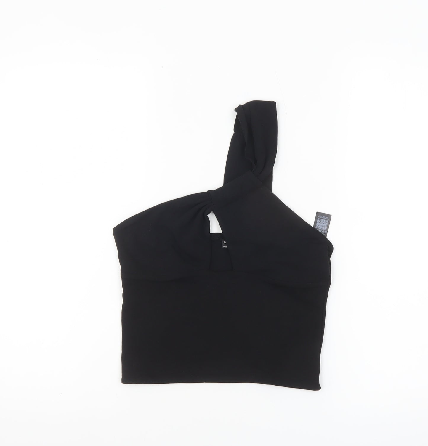 ASOS DESIGN Women's Black One Shoulder Cropped Tank Top Size 10