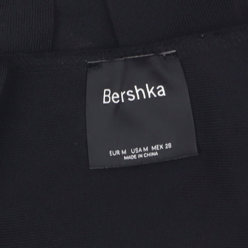 Bershka Women's Black Cropped Tank Top with Beaded Detail Size 12