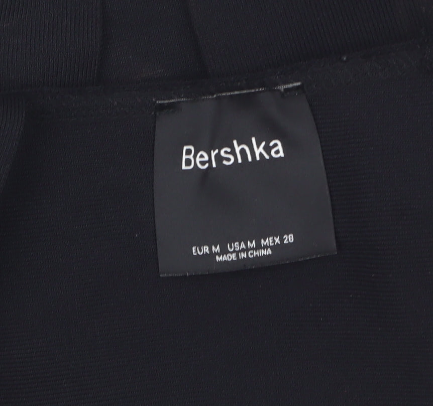Bershka Women's Black Cropped Tank Top with Beaded Detail Size 12