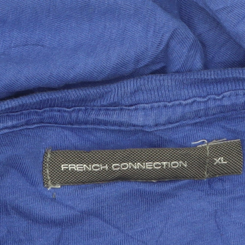 French Connection Men's Blue Cotton Crew Neck T-Shirt XL