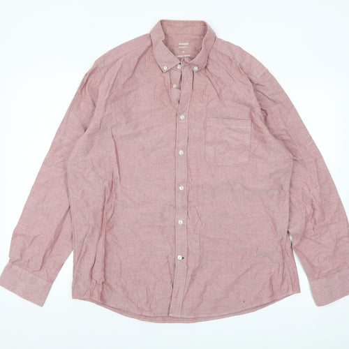Dunnes Stores Men’s Red Regular Fit Oxford Button-Down Shirt XL