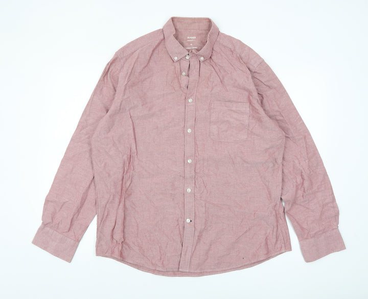 Dunnes Stores Men’s Red Regular Fit Oxford Button-Down Shirt XL
