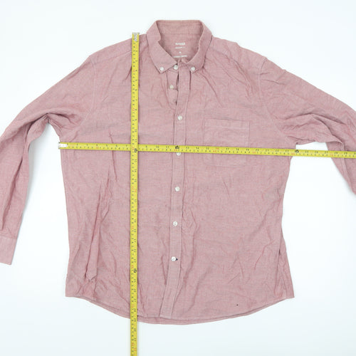 Dunnes Stores Men’s Red Regular Fit Oxford Button-Down Shirt XL