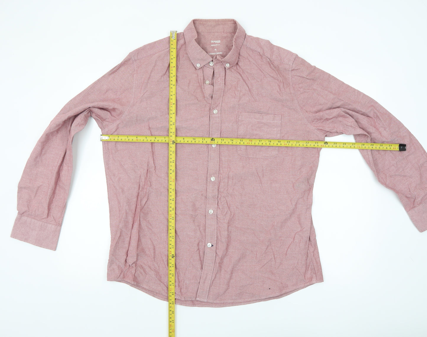 Dunnes Stores Men’s Red Regular Fit Oxford Button-Down Shirt XL