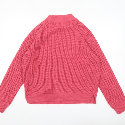 Vero Moda Womens Pink Mock Neck Chunky Knit Jumper Size S