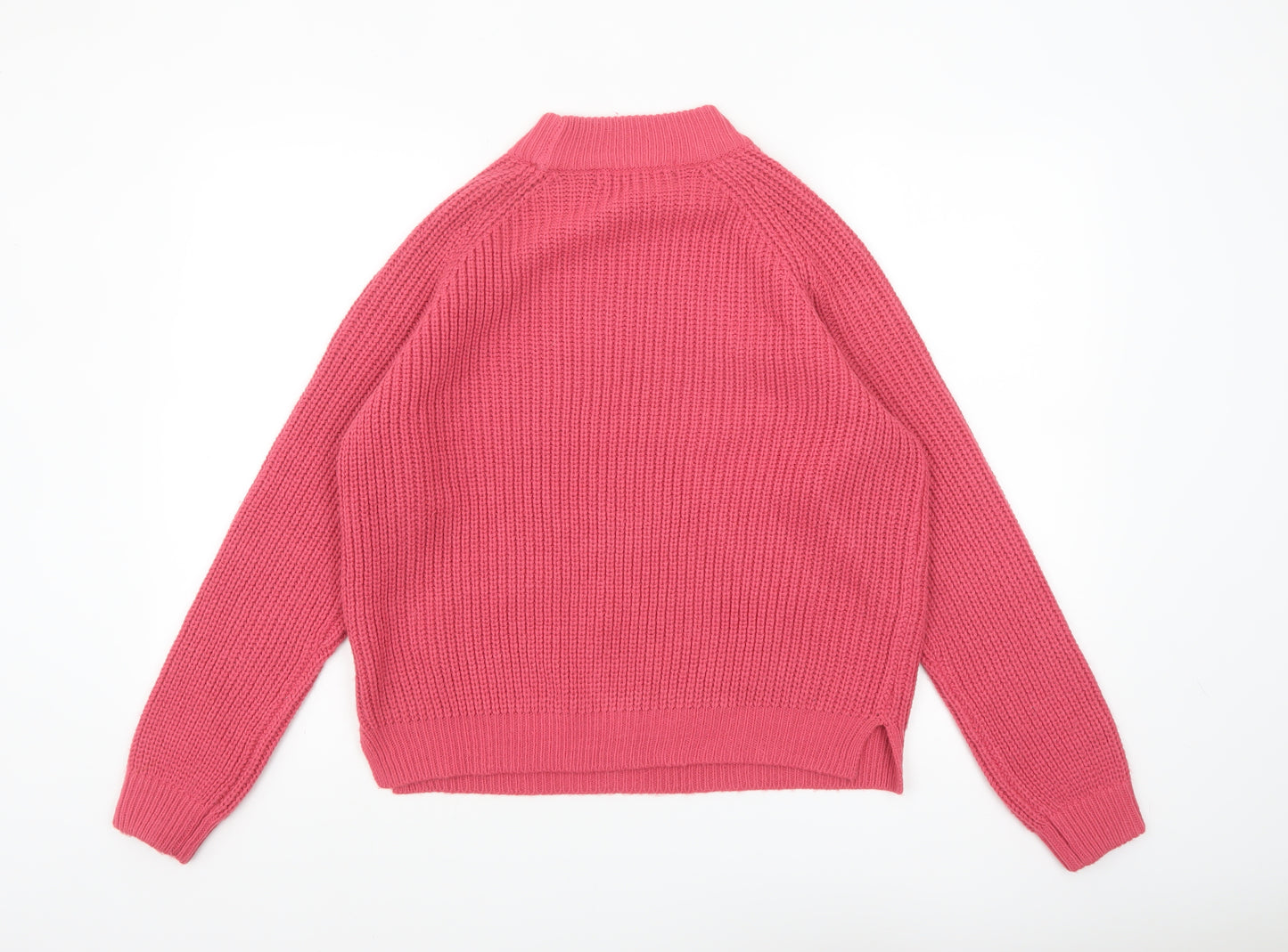 Vero Moda Womens Pink Mock Neck Chunky Knit Jumper Size S